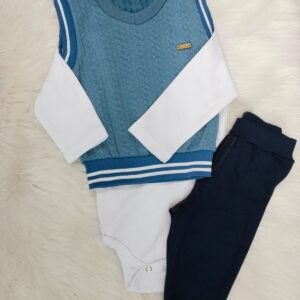 Conjunto Infantil Masculino Com Body Colete Calça
